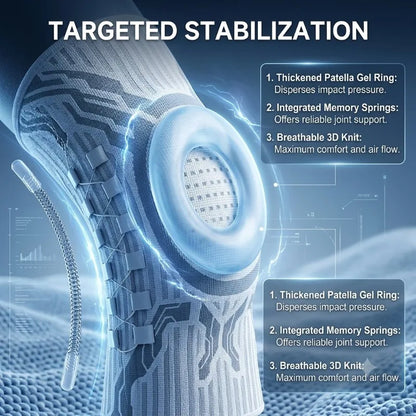 Genouillère Professionnelle Ajustable Anti-Transpiration pour la Récupération Articulaire, Protection du Ménisque et de la Rotule pour la Musculation, la Randonnée, le Football et la Gymnastique à Domicile